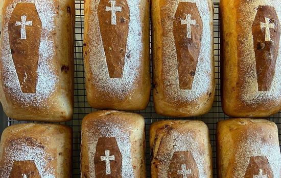 A finished baked product of the “Vampire’s Worst Enemy” weekly special at the Rockin’ Baker Academy.