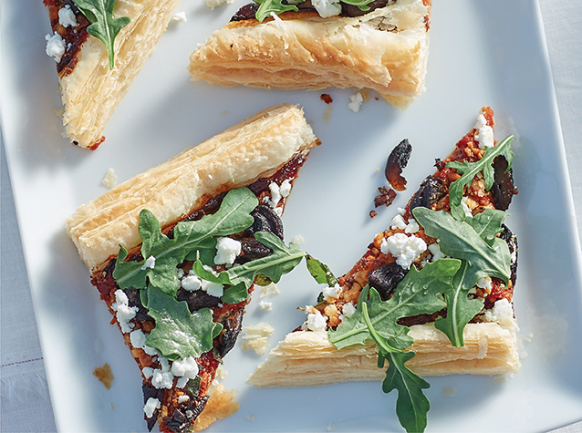 Mushroom Tart with Tomato Jam, Goat Cheese and Fresh Oregano